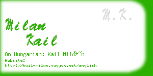 milan kail business card